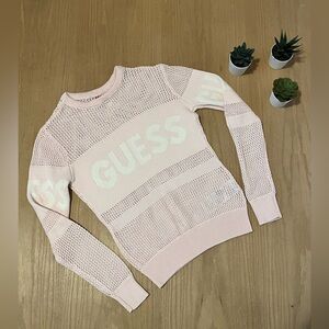 Guess Frankie Mesh Style Light Pink Sweater